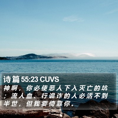 诗 篇 55:23 CUVS Bible Verse Image