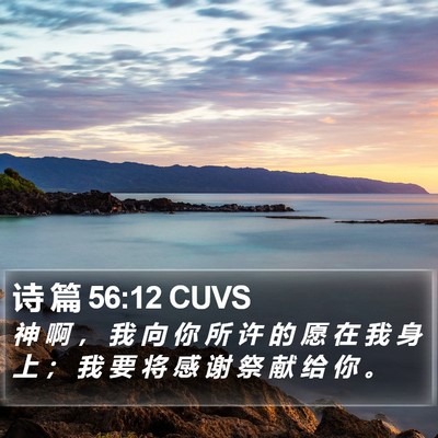诗 篇 56:12 CUVS Bible Verse Image