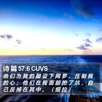 诗 篇 57:6 CUVS Bible Verse Image