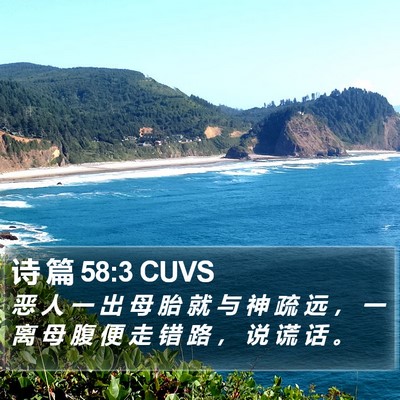 诗 篇 58:3 CUVS Bible Verse Image