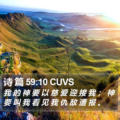 诗 篇 59:10 CUVS Bible Verse Image