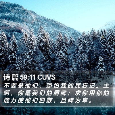 诗 篇 59:11 CUVS Bible Verse Image
