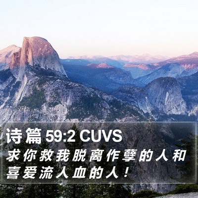 诗 篇 59:2 CUVS Bible Verse Image