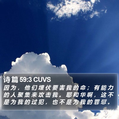诗 篇 59:3 CUVS Bible Verse Image