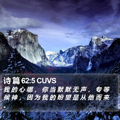 诗 篇 62:5 CUVS Bible Verse Image