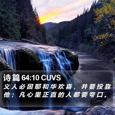 诗 篇 64:10 CUVS Bible Verse Image