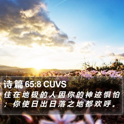诗 篇 65:8 CUVS Bible Verse Image
