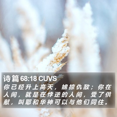 诗 篇 68:18 CUVS Bible Verse Image