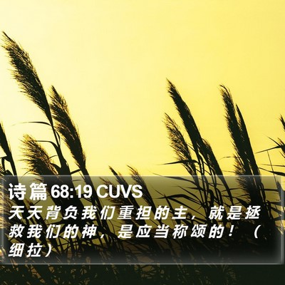 诗 篇 68:19 CUVS Bible Verse Image