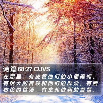 诗 篇 68:27 CUVS Bible Verse Image