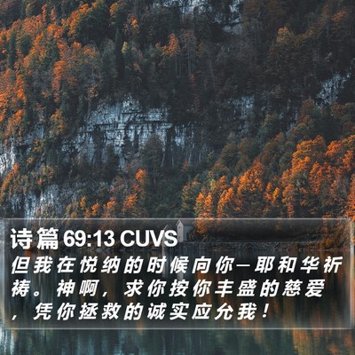 诗 篇 69:13 CUVS Bible Verse Image