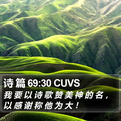诗 篇 69:30 CUVS Bible Verse Image