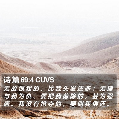 诗 篇 69:4 CUVS Bible Verse Image