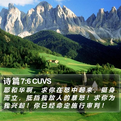 诗 篇 7:6 CUVS Bible Verse Image