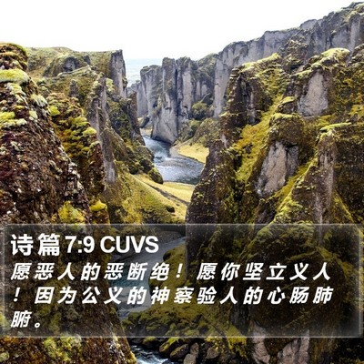 诗 篇 7:9 CUVS Bible Verse Image