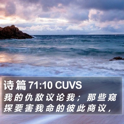 诗 篇 71:10 CUVS Bible Verse Image