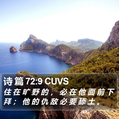 诗 篇 72:9 CUVS Bible Verse Image