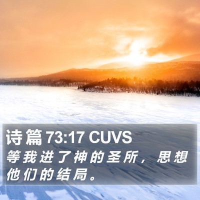 诗 篇 73:17 CUVS Bible Verse Image