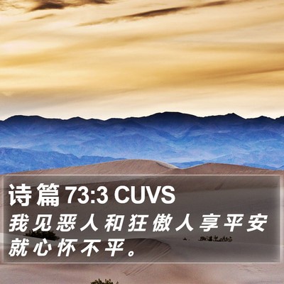诗 篇 73:3 CUVS Bible Verse Image