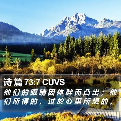 诗 篇 73:7 CUVS Bible Verse Image