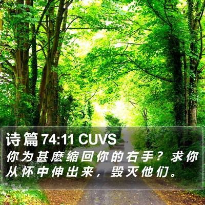 诗 篇 74:11 CUVS Bible Verse Image
