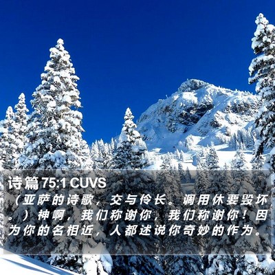 诗 篇 75:1 CUVS Bible Verse Image