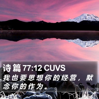 诗 篇 77:12 CUVS Bible Verse Image