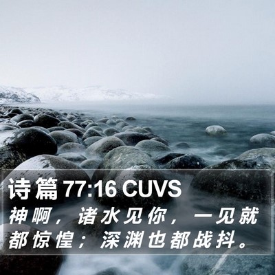 诗 篇 77:16 CUVS Bible Verse Image