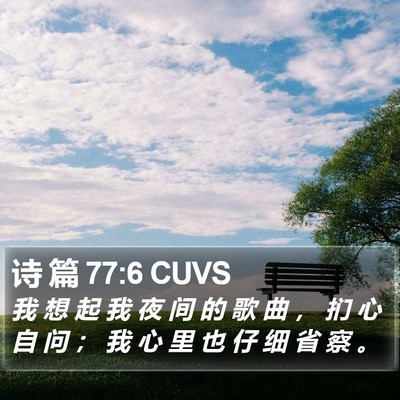 诗 篇 77:6 CUVS Bible Verse Image