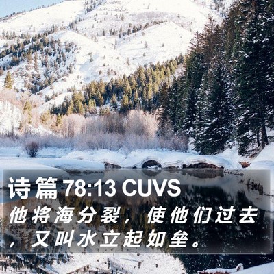诗 篇 78:13 CUVS Bible Verse Image