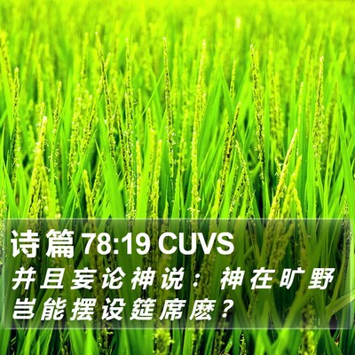 诗 篇 78:19 CUVS Bible Verse Image