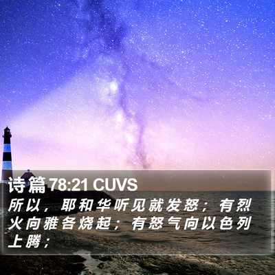 诗 篇 78:21 CUVS Bible Verse Image