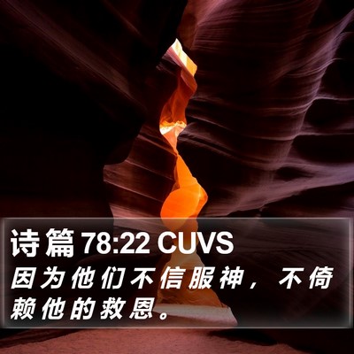 诗 篇 78:22 CUVS Bible Verse Image
