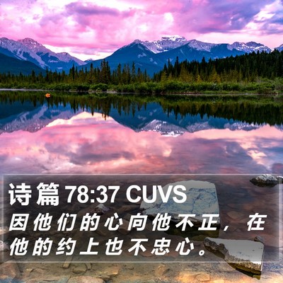 诗 篇 78:37 CUVS Bible Verse Image