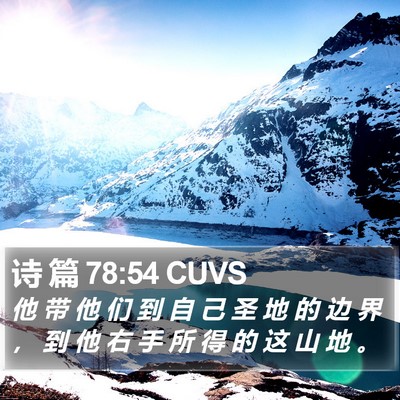 诗 篇 78:54 CUVS Bible Verse Image