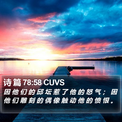 诗 篇 78:58 CUVS Bible Verse Image