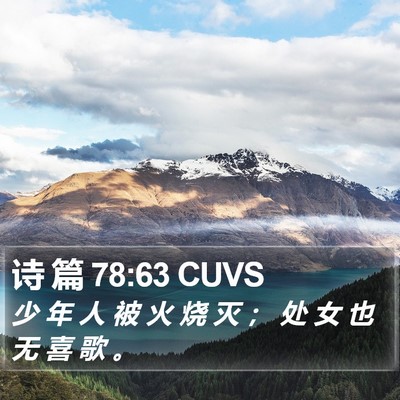 诗 篇 78:63 CUVS Bible Verse Image