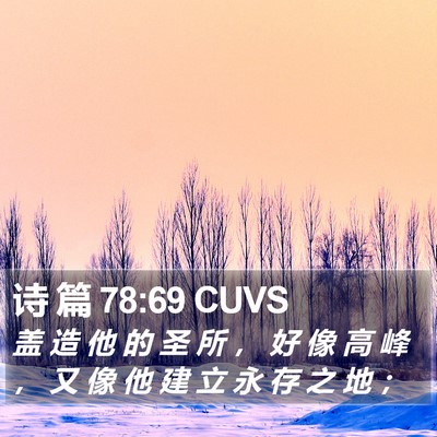 诗 篇 78:69 CUVS Bible Verse Image
