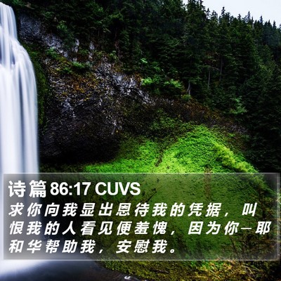 诗 篇 86:17 CUVS Bible Verse Image