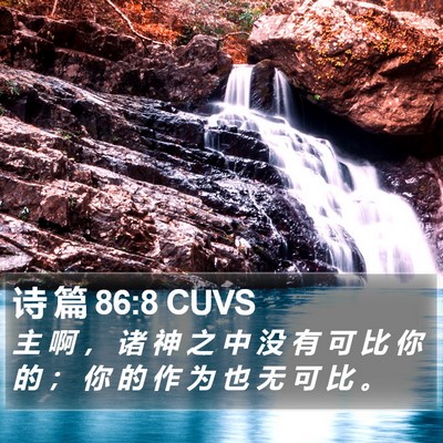 诗 篇 86:8 CUVS Bible Verse Image