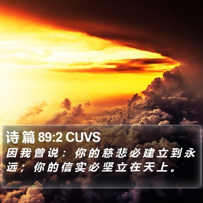 诗 篇 89:2 CUVS Bible Verse Image