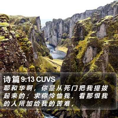 诗 篇 9:13 CUVS Bible Verse Image