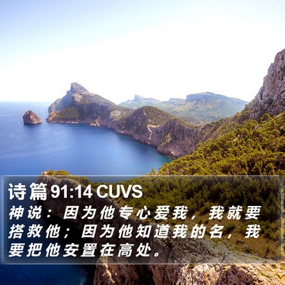 诗 篇 91:14 CUVS Bible Verse Image