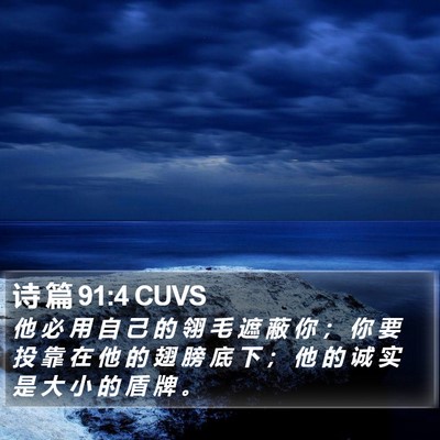 诗 篇 91:4 CUVS Bible Verse Image