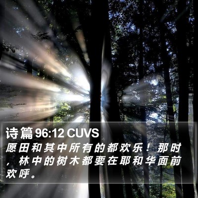 诗 篇 96:12 CUVS Bible Verse Image