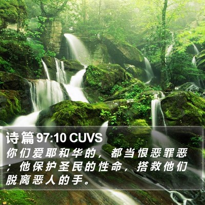 诗 篇 97:10 CUVS Bible Verse Image