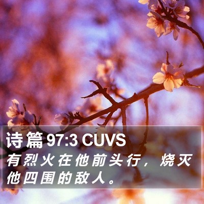 诗 篇 97:3 CUVS Bible Verse Image