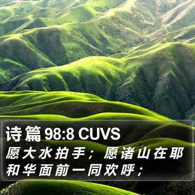 诗 篇 98:8 CUVS Bible Verse Image