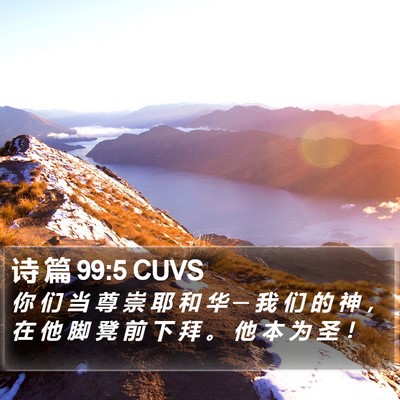 诗 篇 99:5 CUVS Bible Verse Image