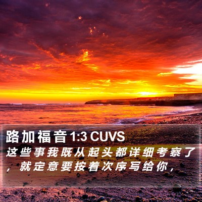 路 加 福 音 1:3 CUVS Bible Verse Image